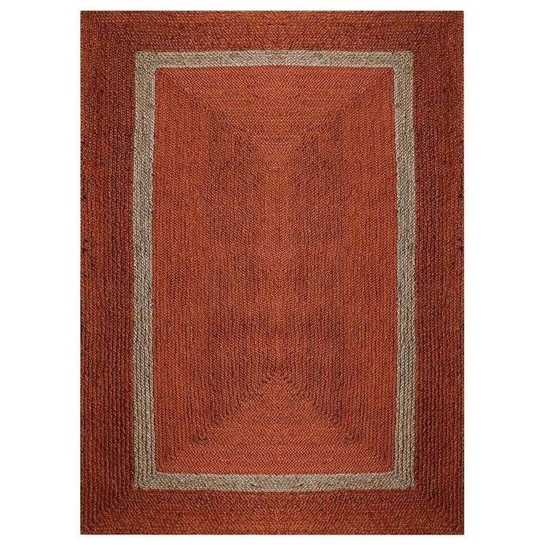 Handmade Orange Jute Braided Rug: Bohemian Runner, Eco Friendly - Etsy