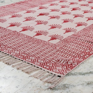 Rug,Indian Rug, Block Print Rug, Cotton Rug ,Navajo Rug, Kilim Rug, Outdoor, Indoor Rug, Garden Rug image 4