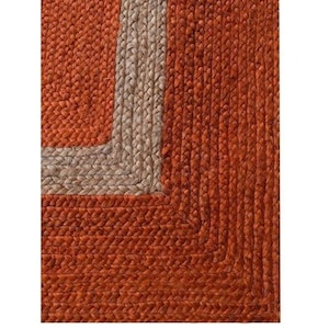 Handmade Orange Jute Braided Rug: Bohemian Runner, Eco Friendly - Etsy