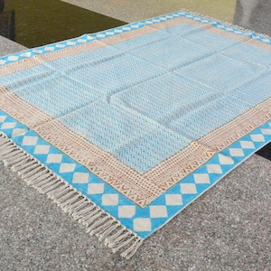 Indian Handmade Block Printed Rugs/ Kitchen Rug/ Outdoor Rug/ Living Room Rug