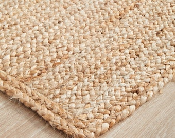 Alfombra de yute de fibra natural para sala de estar, alfombra de fibra natural boho trenzada para patio al aire libre, alfombras de yute grandes, alfombra 6x9, 8x10, 10x14, 9x12