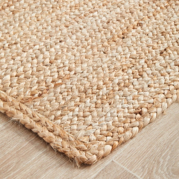 Alfombra de yute de fibra natural para sala de estar, alfombra de fibra natural boho trenzada para patio al aire libre, alfombras de yute grandes, alfombra 6x9, 8x10, 10x14, 9x12