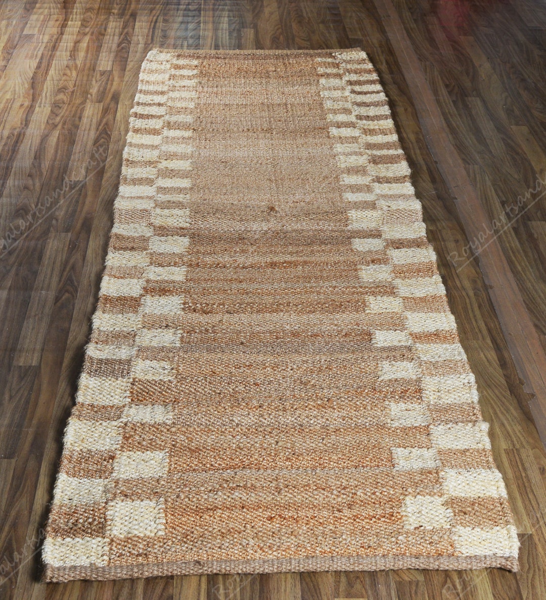Natural and off White Jute Aisle Runner ,hemp Jute Runner and Jute Area