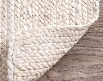 Handmade Braided Jute Rug, Bohemian Runner, Large Area Rug