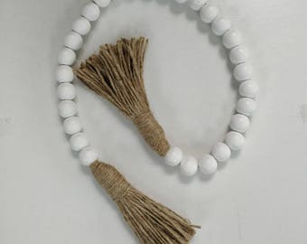 Wooden Bead Garland,Wood Bead Garland,Garland,Wood Beads,Bead Garland,tassel garland,rustic,wood decor, farmhouse decor,home decor, colours