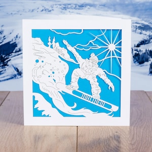 Snowboard - carte d'anniversaire personnalisée - carte sports de neige