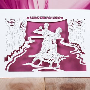 Danseurs de salon, carte d'anniversaire personnalisée, carte d'anniversaire
