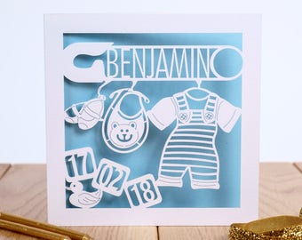 The Nursery 'Building Blocks', New Baby Card, Personalised Birthday Card For Baby, Newborn Card