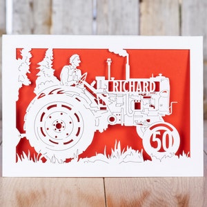 The Farmer Birthday Card, Personalised name and any age Birthday Card, Farming Card, Countryside Card, Tractor Card