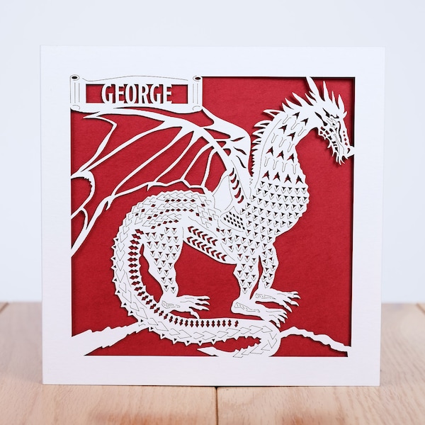 The Dragon Personalised Birthday Card, Laser Cut Card