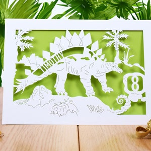 Dinosaur children's birthday card, Personalised Birthday Card, Personalised Age Card