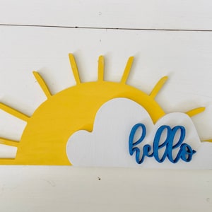 Hello Sunshine Shelf Decor | Sunshine Table Decor | Kids Room Decor | 3D Mantle Decor