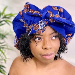 Bonnet Ankara avec sangles | | doublée de soie satinée | cadeaux de Noël | imprimée africaine Bonnet d’Ankara réversible | Bonnet de sommeil| Royaume-Uni