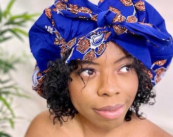 Ankara Bonnet with straps | Satin Silk Lined | Christmas Gift | African print | Reversible Ankara Bonnet Cap | Sleep cap| UK