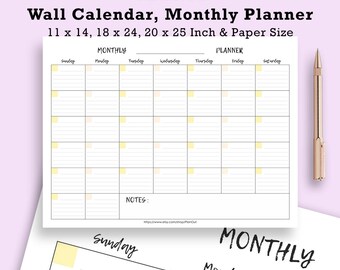 large wall calendar etsy
