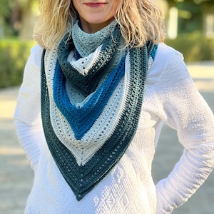 MOTIF AU CROCHET / Châle au crochet, Châle au crochet texturé, Châle au crochet facile, Châle triangulaire au crochet