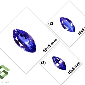 10x5 mm Certified Natural Tanzanite Marquise Cut 3 Quality Violet Blue Faceted Loose Gemstones