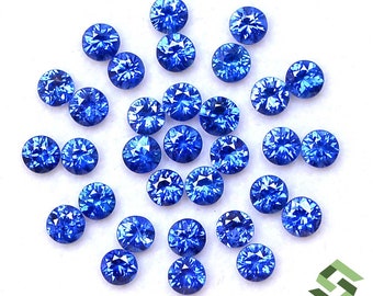 4 mm Natural Blue Sapphire Round Cut 2 Quality Lot Calibrated Loose Gemstones