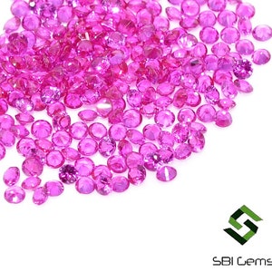 1.50 mm Natürliche Rubin Runde Diamantschliff 50 Stück Lot kalibriert Lose Edelsteine