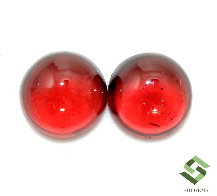 Cabochon Grenat Véritable 4,8 Mm – Rond Bombé – Pierre Semi-précieuse Bordeaux – Neuf