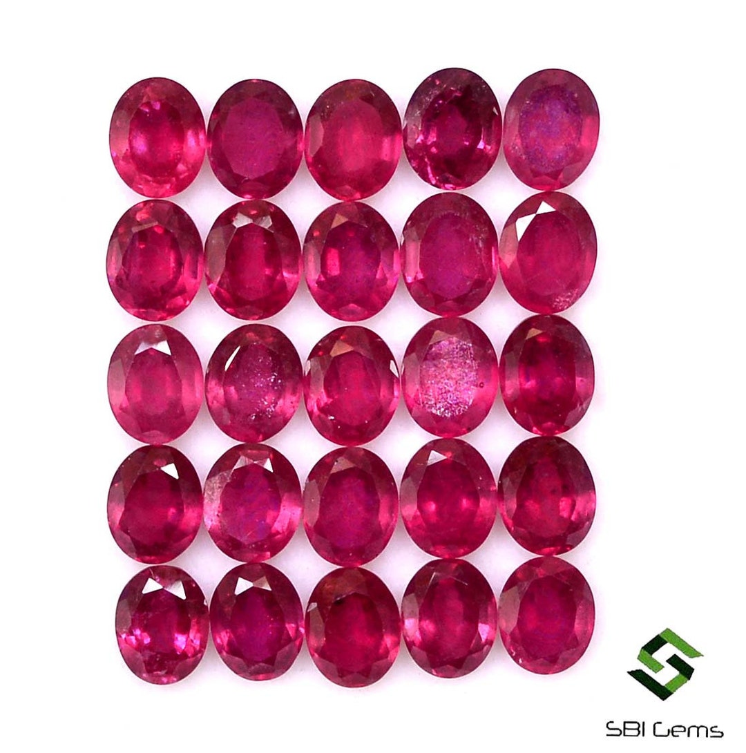 Ruby Lot 5x4 Mm Oval Cut Natural Ruby Lot: 25 Piece Deep Red Loose Gemstones - Etsy