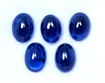 天然サファイアカボション 6 x 8 mm オーバルシェイプ 希少なブルー