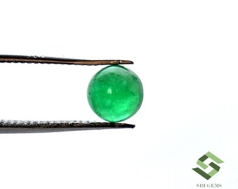 5,50-7,75 mm natuurlijke smaragd ronde cabochon: losse edelsteen