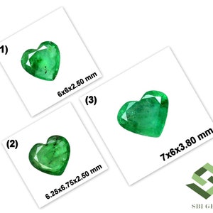 6x6 mm To 7x6 mm Certified Natural Emerald Heart Shape Cut Untreated Loose Gemstones