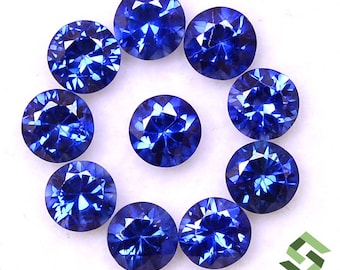 5mm Natural Blue Sapphire: Round Cut Lot of 10 Piece Loose Gemstones