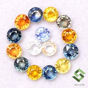 3.75 mm Natural Multi Sapphire Round Cut Lot 15 Pcs 4.54 CTS Calibrated Loose Gemstones