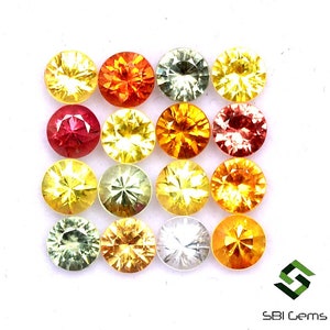 Multi Sapphire Lot: 4mm Round Diamond Cut Loose Gemstones
