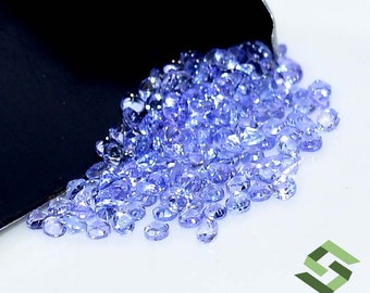 Lustrous Tanzanite Round Cut Loose Gemstones: Calibrated 1.50-1.75mm Lot