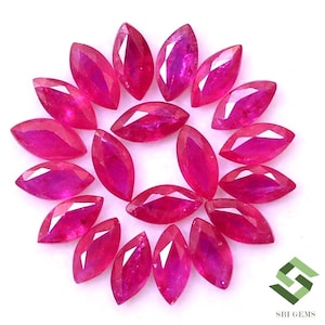 6x3 mm Natural Ruby Marquise Cut Lot 05 Pcs 1.53 CTS Burma Calibrated Loose Gemstones