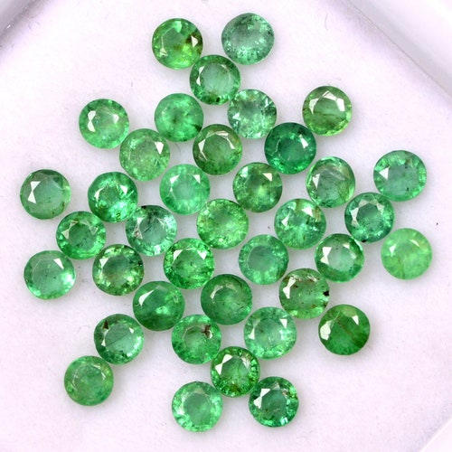 2.75 mm Natural Emerald Round Cut Lot 38 Pcs 3.46 Cts Lustrous Faceted outlets Loose Gemstones