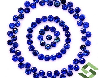 Zaffiro Ceylon blu naturale da 6 mm, lotto da 10 carati, sciolto, circa Zaffiro Ceylon blu naturale da 6 mm, lotto da 10 carati, sciolto, circa