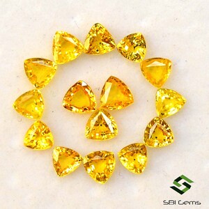 Natural Yellow Sapphire Trillion Cut Gemstones: 3-3.5mm Loose Lot