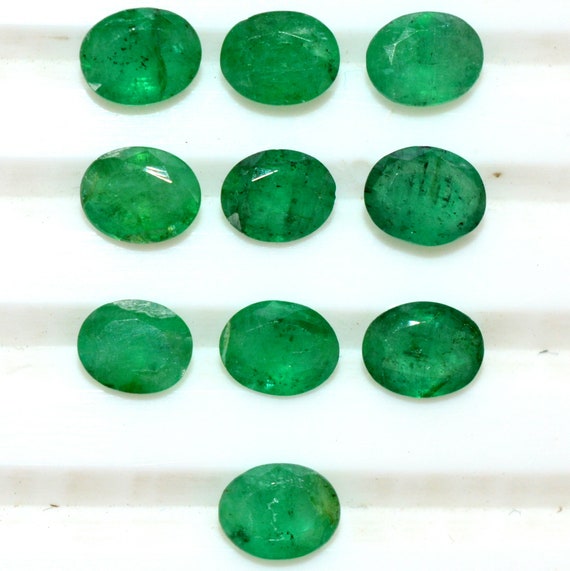 5x4 mm Natural Emerald Oval Cut 3.21 CTS Lot 10 Pcs Untreated | Etsy