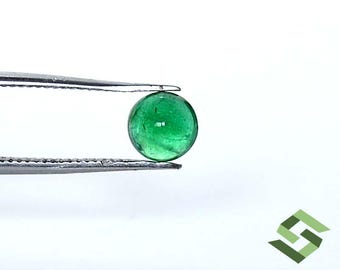 5,25 mm, 5,50 mm natuurlijke smaragd ronde cabochon 2 maten onbehandelde losse gecertificeerde edelstenen