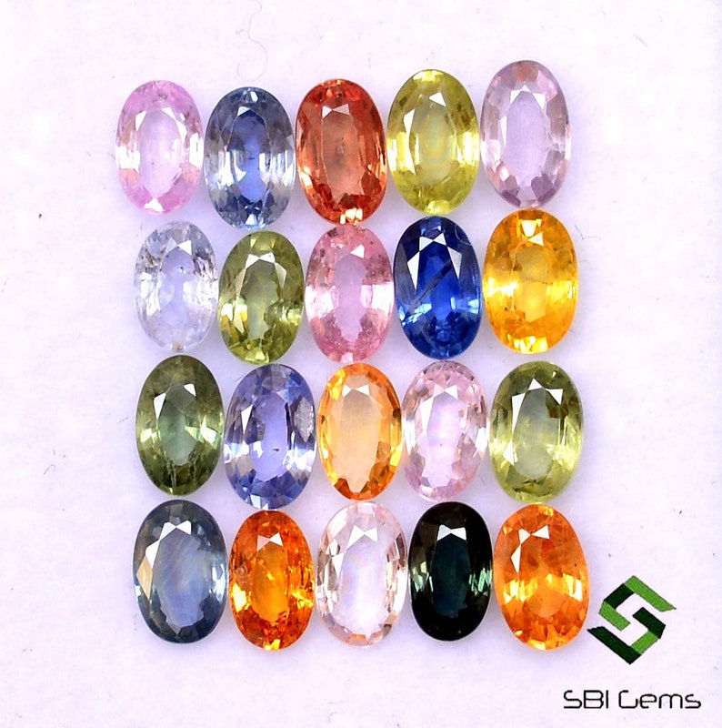 5 x 3 mm naturliga multi-safir ovala slipade 22 st lösa ädelstenar på 6,51 CTS bild 10