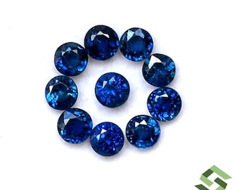 4 mm Natural Blue Sapphire Round Cut 2 Quality Lot Calibrated Loose Gemstones
