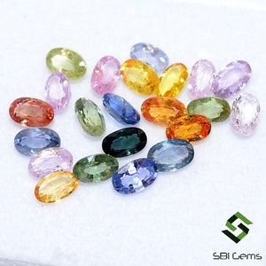 5 x 3 mm naturliga multi-safir ovala slipade 22 st lösa ädelstenar på 6,51 CTS bild 5