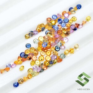 2mm Multi Sapphire Lot: 25 Round Cut Loose Gemstones, 1.11 CTS