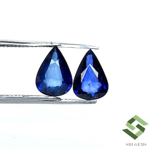 8x6 mm Natural Blue Sapphire Pear Cut 3 Quality Pair Calibrated Faceted Loose Gemstones