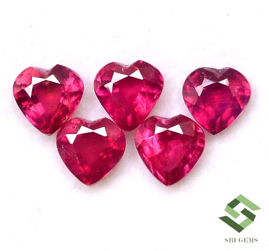 6x6 Mm Natural Ruby Heart Shape Cut Lot 05 Pcs 5.59 CTS Calibrated Faceted Loose Gemstones GF Etsy Canada