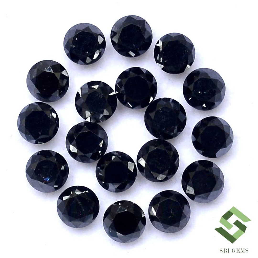 Buy Mm Black Diamond Round Cut Loose Gemstones: CTS Lot 18