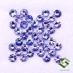 Natural Tanzanite Round Cut Loose Gemstones: 4.51 Cts, 3.75 mm, Calibrated