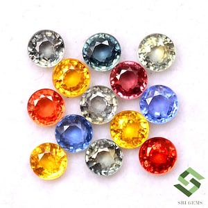 3.50 mm Natural Multi Sapphire Round Cut Lot 17 Pcs 4.57 Cts Calibrated Loose Gemstones