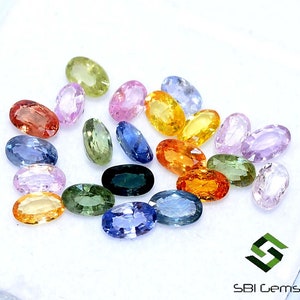 5 x 3 mm naturliga multi-safir ovala slipade 22 st lösa ädelstenar på 6,51 CTS bild 6