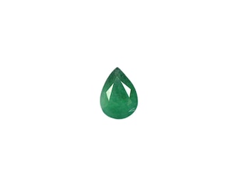 9x7 mm Natural Emerald Pear Cut Gemstone: Certified Untreated