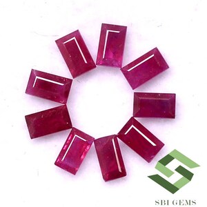 3.50x2 mm Natural Ruby Baguette Cut Lot 2 Quality Burma Calibrated Loose Gemstones